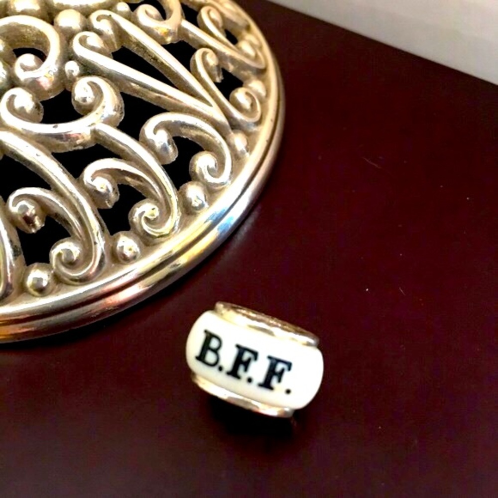 B.F.F. Brighton white with black charm bead
